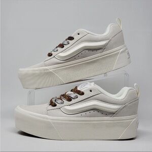 Vans Women's Platform Sneakers - Light Gray and White